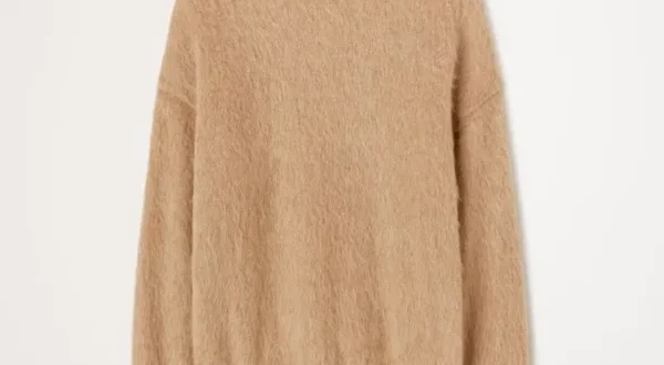 Off White Arrow Mohair Skate Knit Sweatshirt Brown