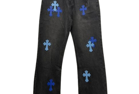 Chrome Hearts Black and Blue Cross Jeans